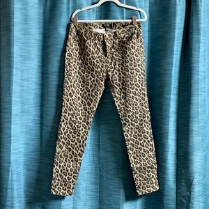Just Blue leopard skinny fit jeans